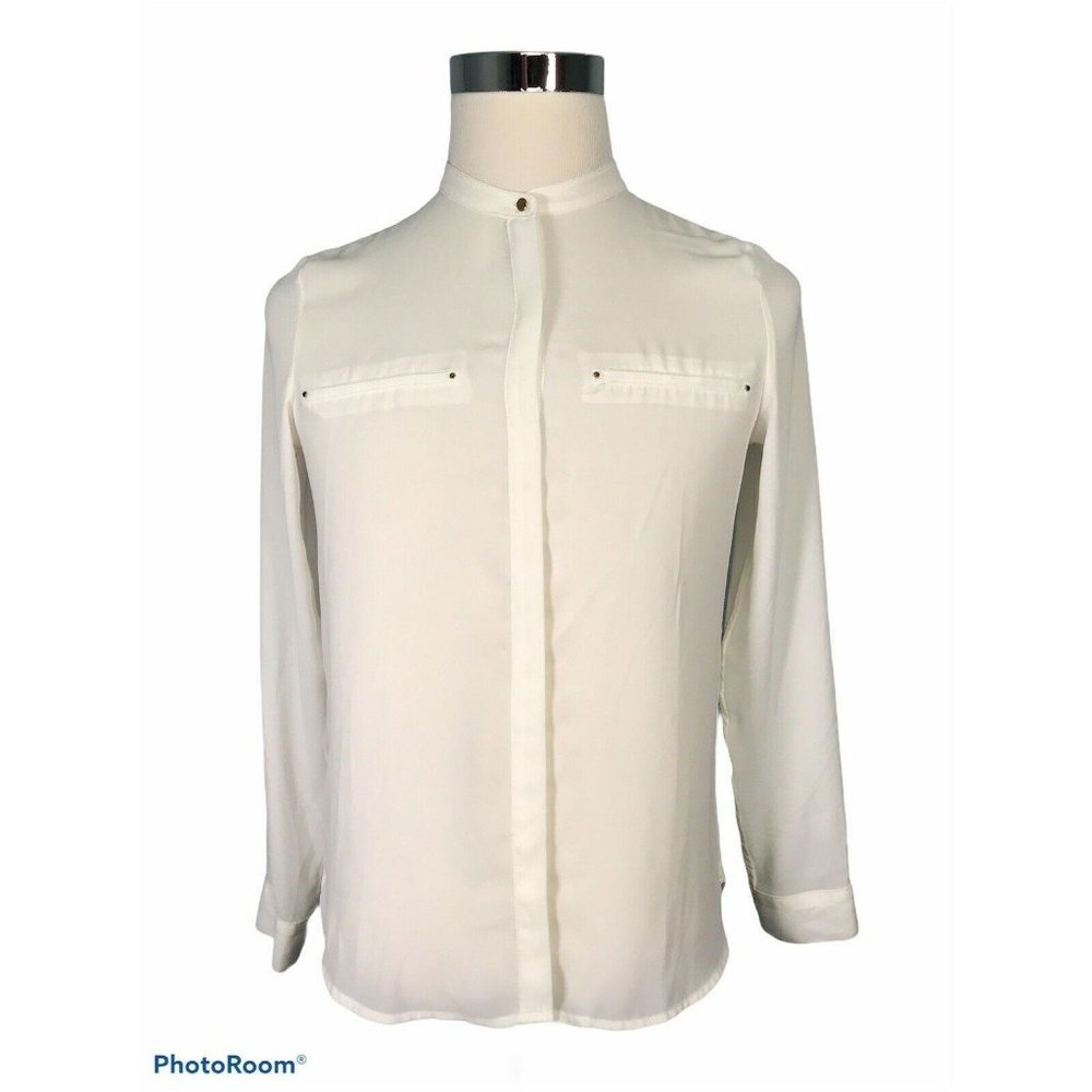 MING Women’s Blouse XS Extra Small Solid White